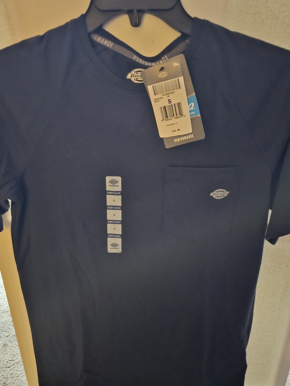 Dickies Cooling Temp-IQ Performance Short Sleeve Pocket Tee Blue Sm NWT